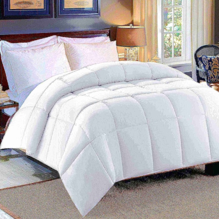 Microfiber Feather Down White Comforter, Light Warmth, Twin